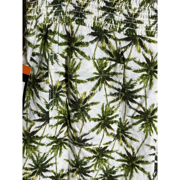 Briggs Elastic Waist Linen Blend Shorts Womens XXL Green Palm Tree Pockets NWT - Picture 11 of 14